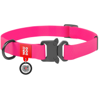 Нашийник для тварин WAUDOG Waterproof з QR паспортом XL Ш 25 мм Д 35-58 см(рожевий) (27847)