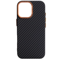 Чохол до мобільного телефона Armorstandart LikeCarbon2 SE MagCase Apple iPhone 17 Black Orange (ARM89160)