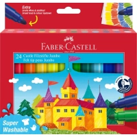Фломастери Faber-Castell потовщені Felt tip JUMBO 24 кольори в картонній коробці (32539)