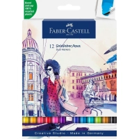 Художній маркер Faber-Castell акварельних двосторонніх Goldfaber Aqua Dual Marker, 12 кольорів (32362)