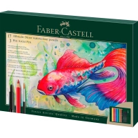 Олівці кольорові Faber-Castell AlbrechtDrer17 кольорів з аксесуарамив картонній подарунковій коробці (217552) (33027)