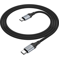 Дата кабель USB-C to USB-C 1.0m 3A nylon X102 black HOCO (6942007608787)