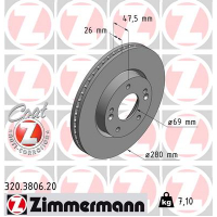 Гальмівний диск ZIMMERMANN 320.3806.20