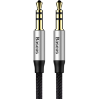 Кабель мультимедійний 3.5mm M to 3.5mm M 1.5m silver-black Baseus (CAM30-CS1)