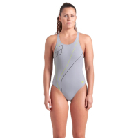 Купальник Arena Trail Swimsuit V Back 009022-520 Сірий 40 (3468337535966)