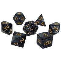 Набір кубиків для настільних ігор Games 7 Days Pearl 7 Dice Set - Black (w-gold) (g7dpearl08)