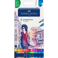 Художній маркер Faber-Castell акварельних двосторонніх Goldfaber Aqua Dual Marker, 18 кольорів (32363)