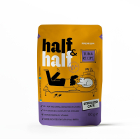 Вологий корм для кішок Half&Half для стерилізованих шматочки з тунцем у соусі 100 г (4820261920888)