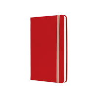 Книга записна Optima А5 SQUARE, тверда обкладинка, гумка, білий блок клітинка, червоний (O27100-03)