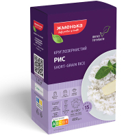 Крупа Жменька Рис круглозернистий в пакетиках для варки 4х100 г (4820038700262)