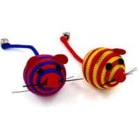 Іграшка для котів Hippie Pet Мишки смугасті різнокольорові 4 см 2 шт (HIPCT18040)