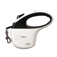 Повідець для собак Flexi One стрічка M 5 м/30 кг біло-чорна (4000498034903)