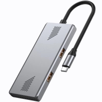 Концентратор Gembird USB-C 4-in-1 2xUSB 3.2 + 2xUSB-C 3.2 silver (UHB-CM-U310-A2C2-01)