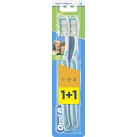 Зубна щітка Oral-B 1+1 Maxi Clean 1-2-3 3-ефекти середньої жорсткості 2 шт. (3014260110628/3014260110659)