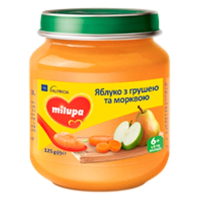 Дитяче пюре Milupa Яблуко Груша Морква 125 г (5900852051418)