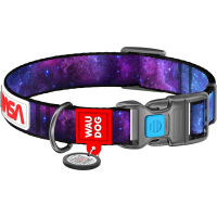 Нашийник для тварин WAUDOG Nylon з QR паспортом "NASA21" пластиковий фастекс S (4501-0148)