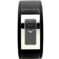 Наручний годинник Gucci 7800SR 07835 steel, black dial, black leather