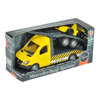 Масштабна модель автомобіля Tigres Mercedes-Benz Sprinter евакуатор з лафетом (жовтий) (39741)