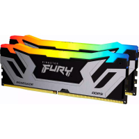 Модуль пам'яті для комп'ютера DDR5 48GB (2x24GB) 8400 MHz Renegade RGB Silver XMP Kingston Fury (ex.HyperX) (KF584CU40RSAK2-48)