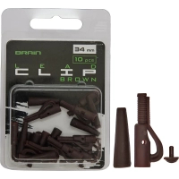 Безпечна кліпса Brain Lead Clip With Stopper 34mm Brown (10 шт/уп) SGXA-90472 (1858.24.98)