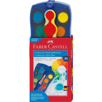 Акварельні фарби Faber-Castell CONNECTOR "Скріплюй разом" 24 кольора, з кроючими білилами (125020) (32149)