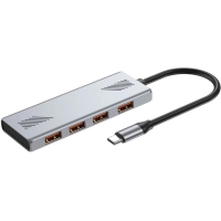 Концентратор Gembird USB-C 4-in-1 4xUSB 3.2 silver (UHB-CM-U310-A4-01)