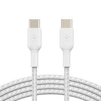 Дата кабель USB-C to USB-C 1.0m braided white Belkin (CAB004BT1MWH)