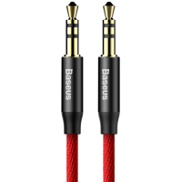 Кабель мультимедійний 3.5mm M to 3.5mm M 1.0m red-black Baseus (CAM30-B91)