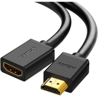 Кабель мультимедійний HDMI M to HDMI F 1.0m HD107 black Ugreen (10141)