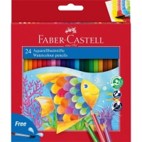 Олівці кольорові Faber-Castell акварельні, 24 кольори + пензлик в картонній коробці (114425) (1408)