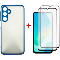 Чохол до мобільного телефона Dengos Samsung Galaxy A16 Matte + glass 2pcs (Blue) (DG-CTG2P-03)