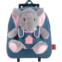 Рюкзак дитячий Perletti Toys Allie Elephant з м''якою іграшкою на колесах, джинсовий (P13033)