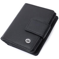 Гаманець ST Leather З монетницею та блоком для пропусків з натуральної шкіри Чорний (22713)