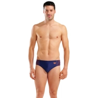 Плавки Arena Double Graphic Swim Briefs 010951-705 темно-синій, помаранчевий 105 (3468337766278)