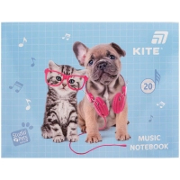 Зошит Kite для нот Studio Pets, А5, 20 аркушів (SP26-405)