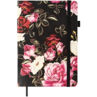 Книга записна Buromax CHERIE, А5, 96 аркушів, клітинка, чорний (BM.295105-01)