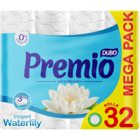Туалетний папір Диво Premio Waterlily 3 шари 32 рулони (4820003837757)