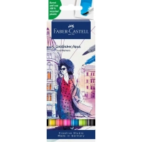 Художній маркер Faber-Castell акварельних двосторонніх Goldfaber Aqua Dual Marker, 6 кольорів (32361)