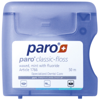 Зубна нитка Paro Swiss classic-floss вощена з м'ятою і фторидом 50 м (7610458017661)