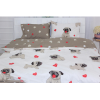 Постільна білизна MirSon Бязь Ranforce Elite 17-0566 Pug-dog 200х220 (2200004678030)
