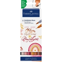 Художній маркер Faber-Castell акварельних двосторонніх Goldfaber Aqua Dual Marker BoHo, 6 кольорів (32307)