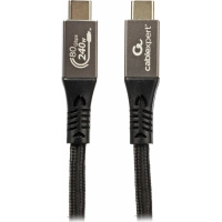 Дата кабель USB-C to USB-C 1.0m USB4 240W 16K60Hz braided Cablexpert (CCBP-USB4.2-CMCM240-1M)