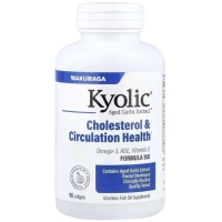 Вітамінно-мінеральний комплекс Kyolic Екстракт часнику з Омега-3, Aged Garlic Extract, Cholesterol&Circulation Health (WAK-15049)