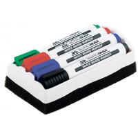 Набір маркерів Buromax JOBMAX Board, SET*4шт+губка (BM.8800-84)