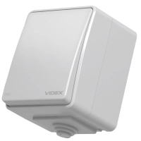 Вимикач Videx BINERA IP65 зовнішній 1кл сірий (VF-BNW11-36125)