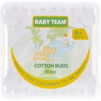 Ватні палички Baby Team з обмежувачем, 56 шт (0100)