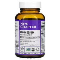 Мінерали New Chapter Магній та Ашваганда, Magnesium + Ashwagandha, 30 вегетеріанських кап (NCR-90240)