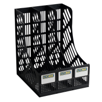 Лоток для паперів Buromax вертикальний 3 в 1 чорний (BM.6100)