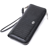 Гаманець ST Leather З натуральної шкіри Чорний (22678)