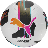 М'яч футбольний Puma Orbita 5 TB Hardground 084329-01 білий, чорний, рожевий 5 (4067981499809)